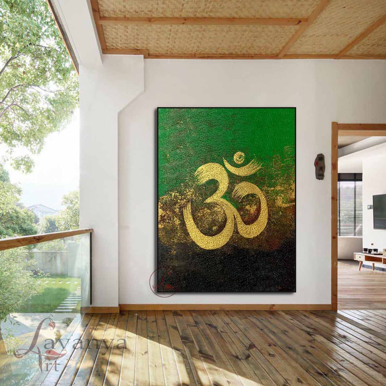 Handmade Om Painting | Abstract Textured Indian Art