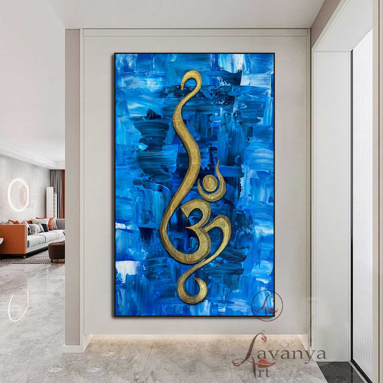Abstract Om Painting | Handmade Indian Canvas Painting