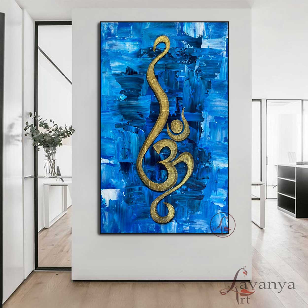 Abstract Om Painting | Handmade Indian Canvas Painting