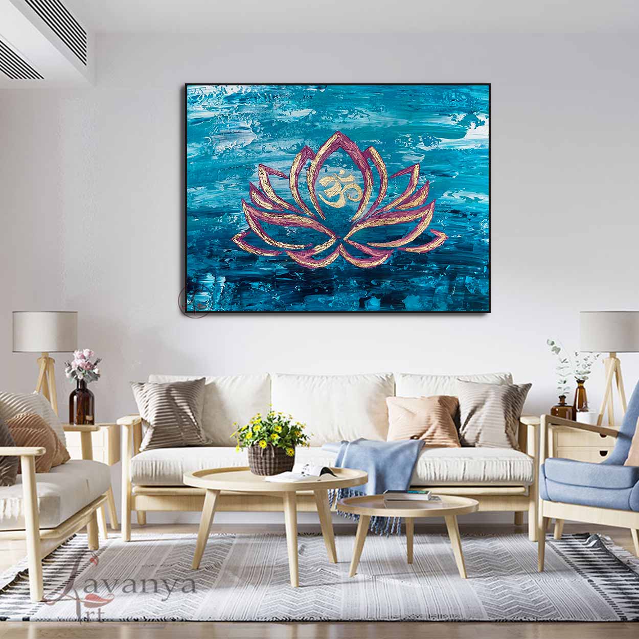 Abstract Om Painting | Handmade Indian Canvas Art