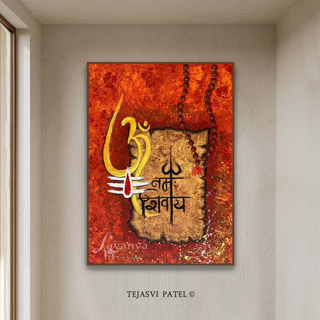 Modern Shiva Painting | Abstract Indian Canvas Acrylic Wall Art