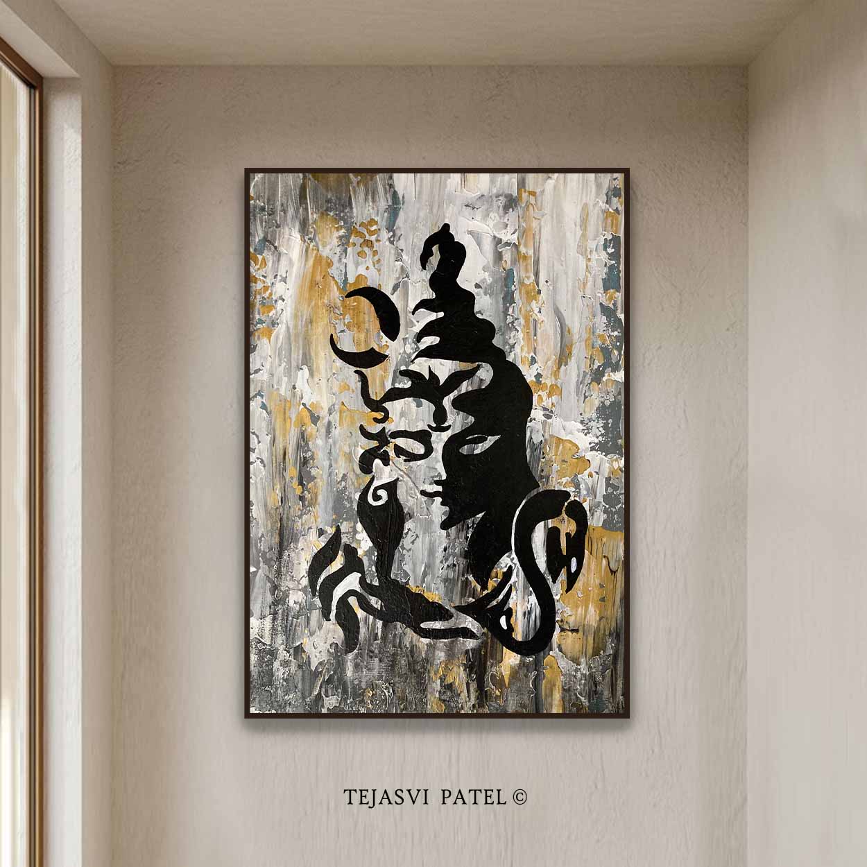 Abstract Shiva Painting | Modern Hindu Canvas Wall Art