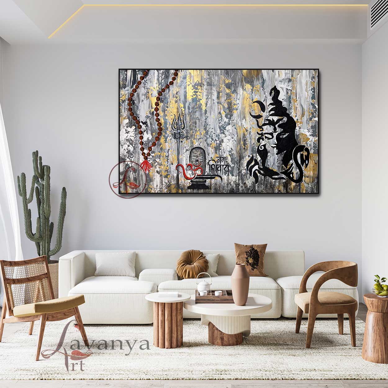 Modern Shiva Canvas Art | Contemporary Indian Spiritual Wall Decor