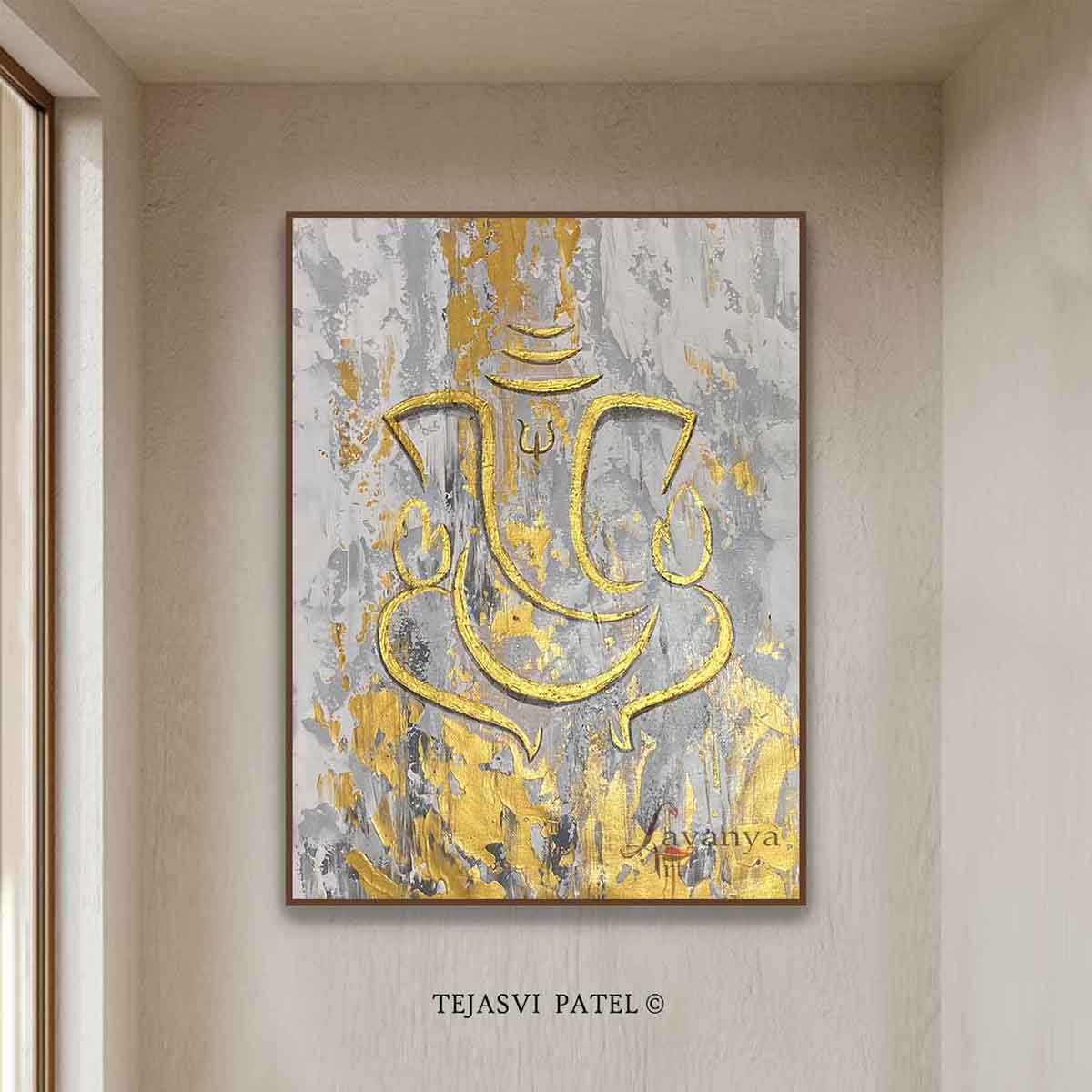 Ganesha Minimalist Painting | Abstract Indian Art
