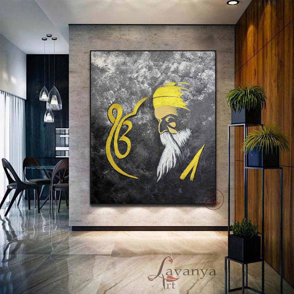 Guru Nanak Dev Ji Wall Art | Sikh Decor Painting