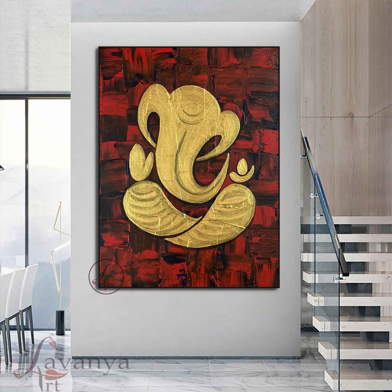 Abstract Ganesha Painting | Indian Modern Wall Art