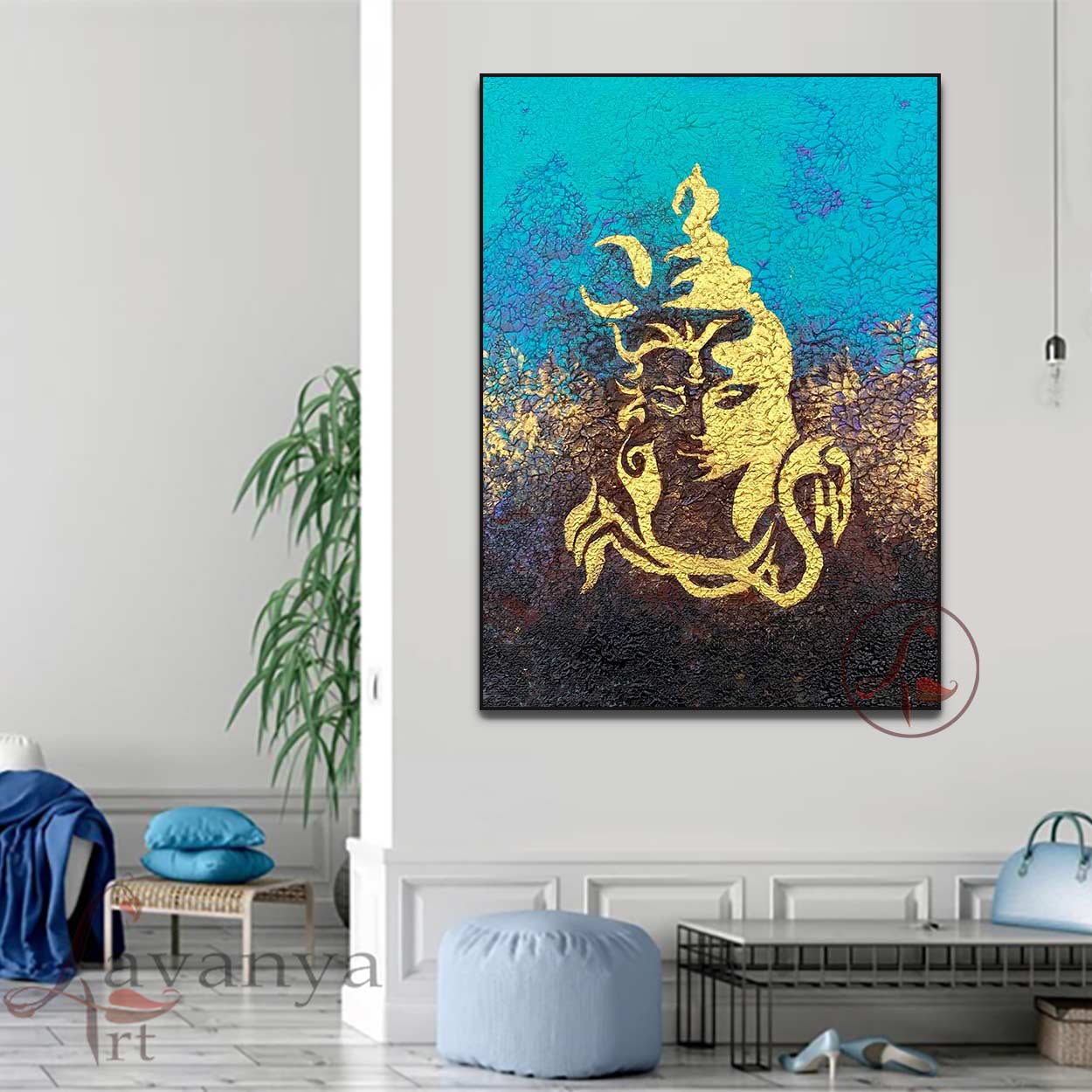 Shiva Canvas Painting | Contemporary Indian Abstract Spiritual Art