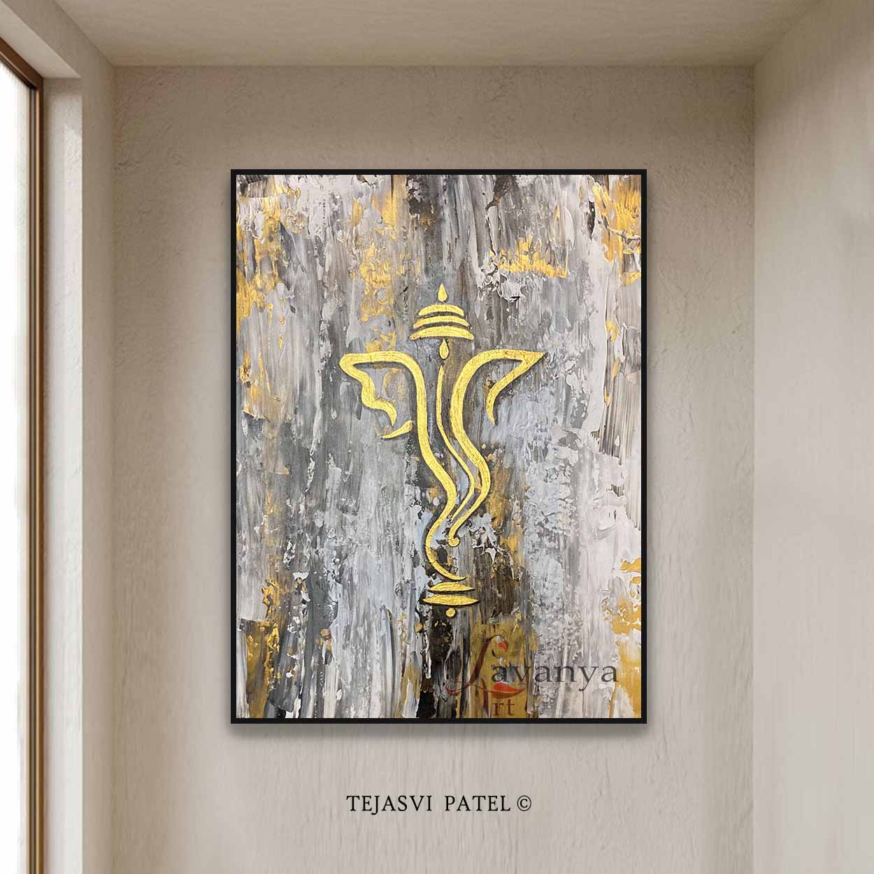 Textured Ganesha Painting | Handmade Indian Art