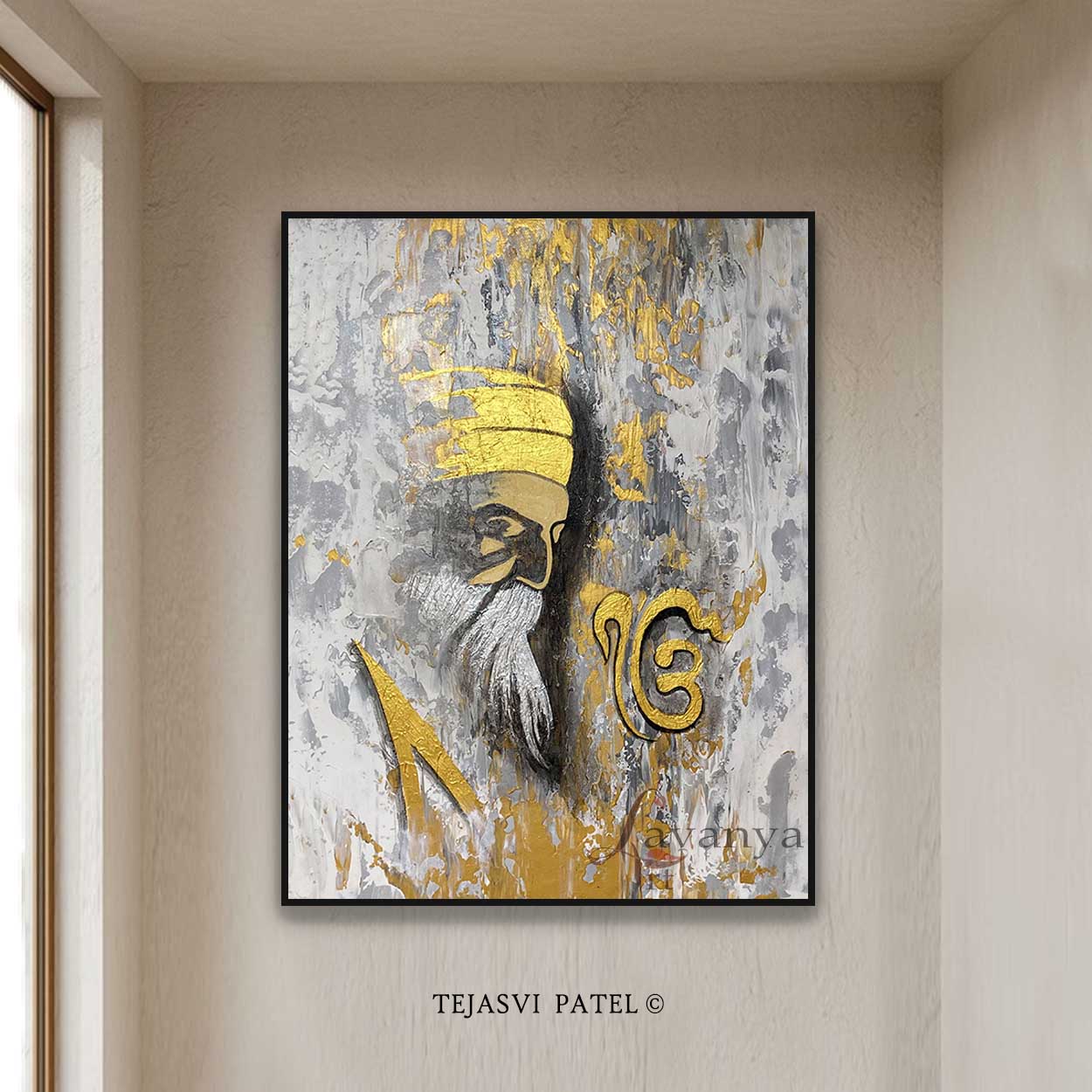 Abstract Sikh Art | Guru Nanak Dev Ji Canvas Art