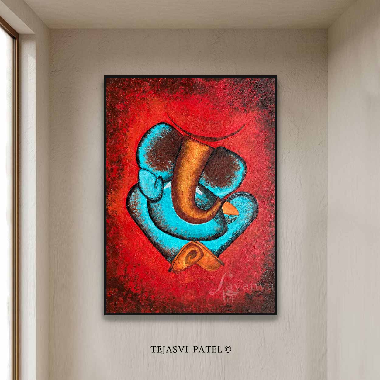 Abstract Ganesha Art | Modern Indian Minimalist Painting