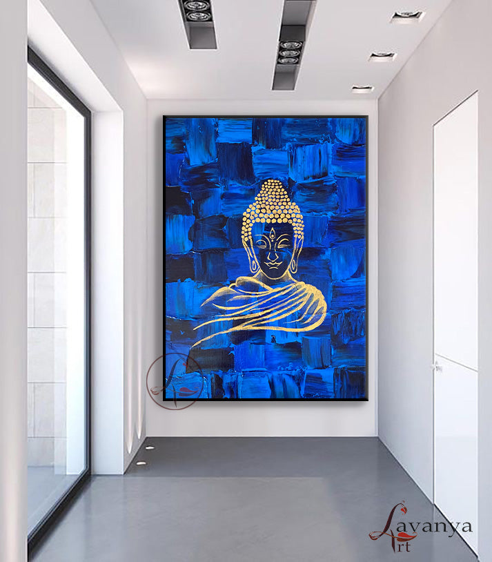 Buddha Canvas Painting | Textured Spiritual Wall Art