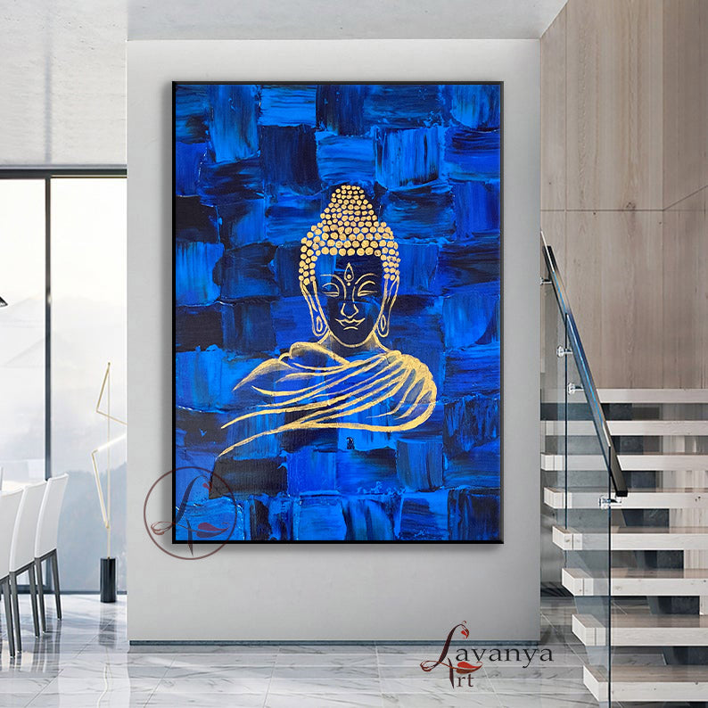 Buddha Canvas Painting | Textured Spiritual Wall Art