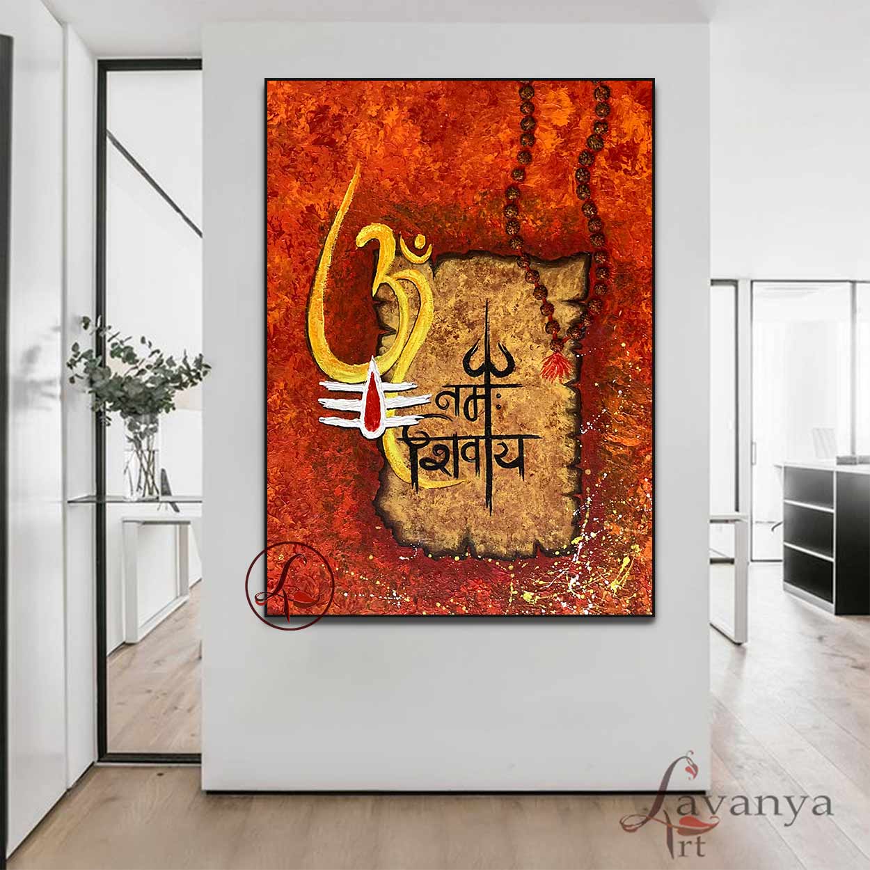 Contemporary Shiva painting inspired by spirituality and handcrafted with premium acrylics.