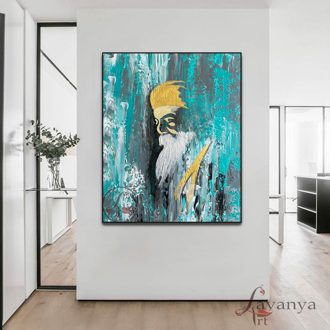 Guru Nanak Dev Ji Painting | Sikh Wall Decor Art
