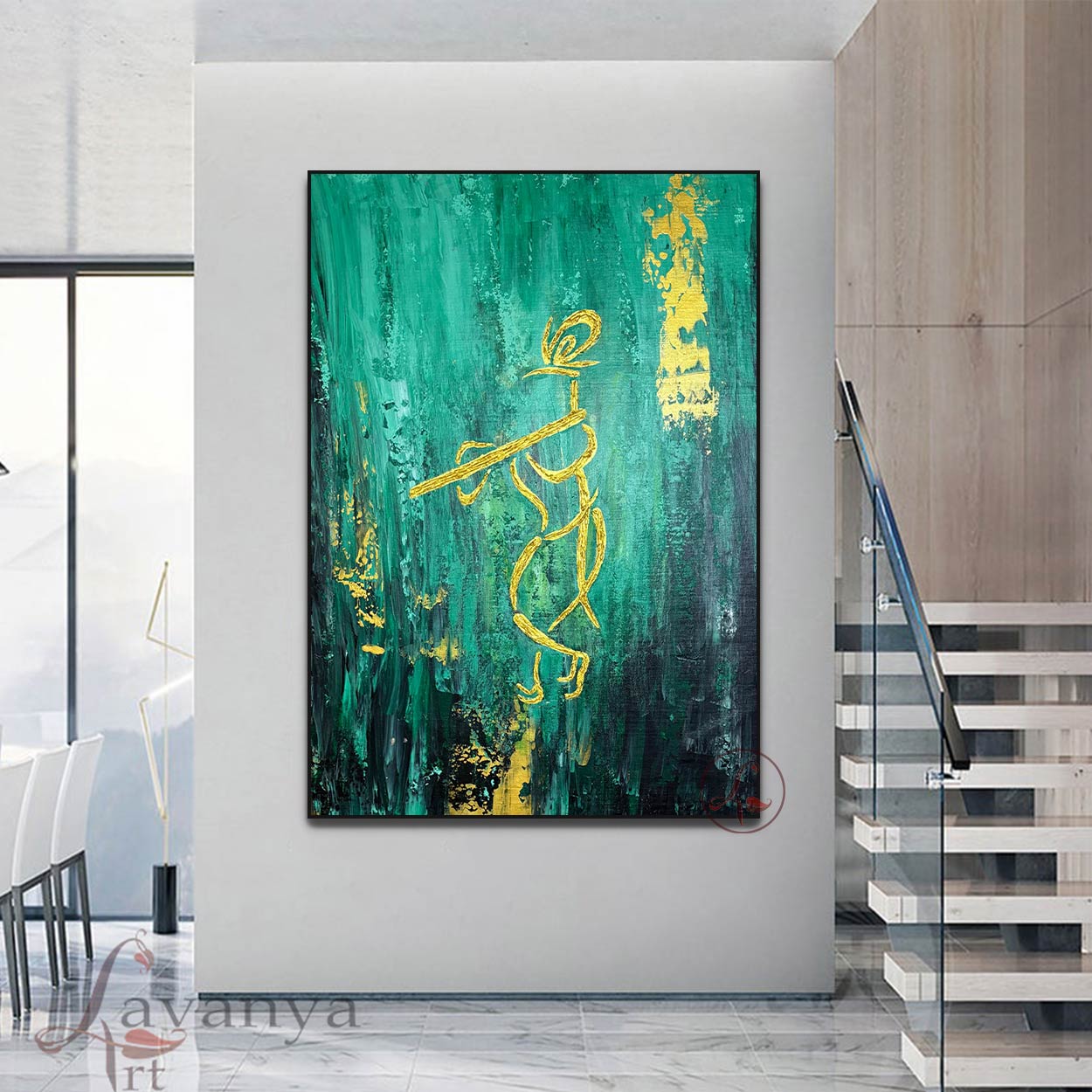 Designer Radha Krishna artwork handcrafted for modern luxury interiors.