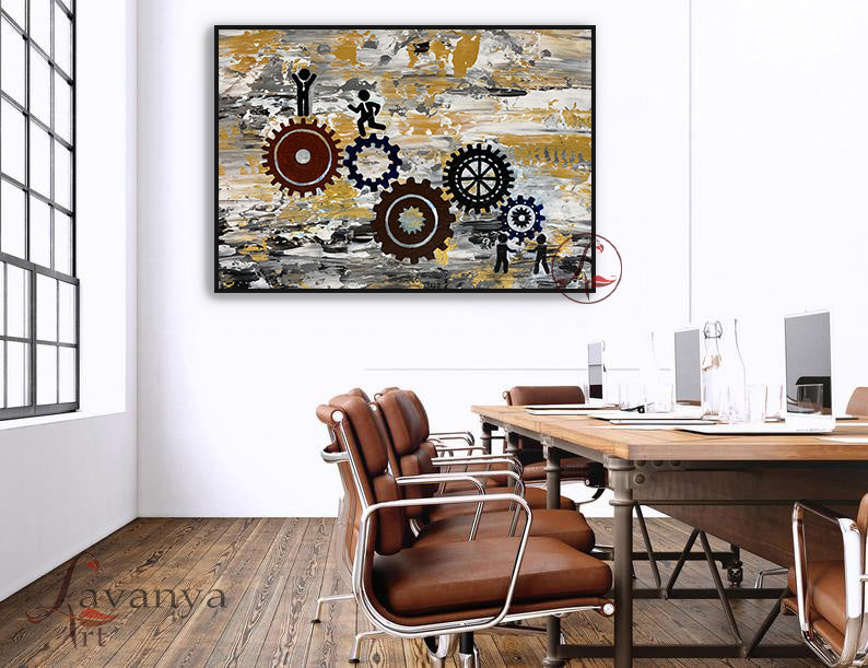Modern Office Art | Abstract Canvas Painting