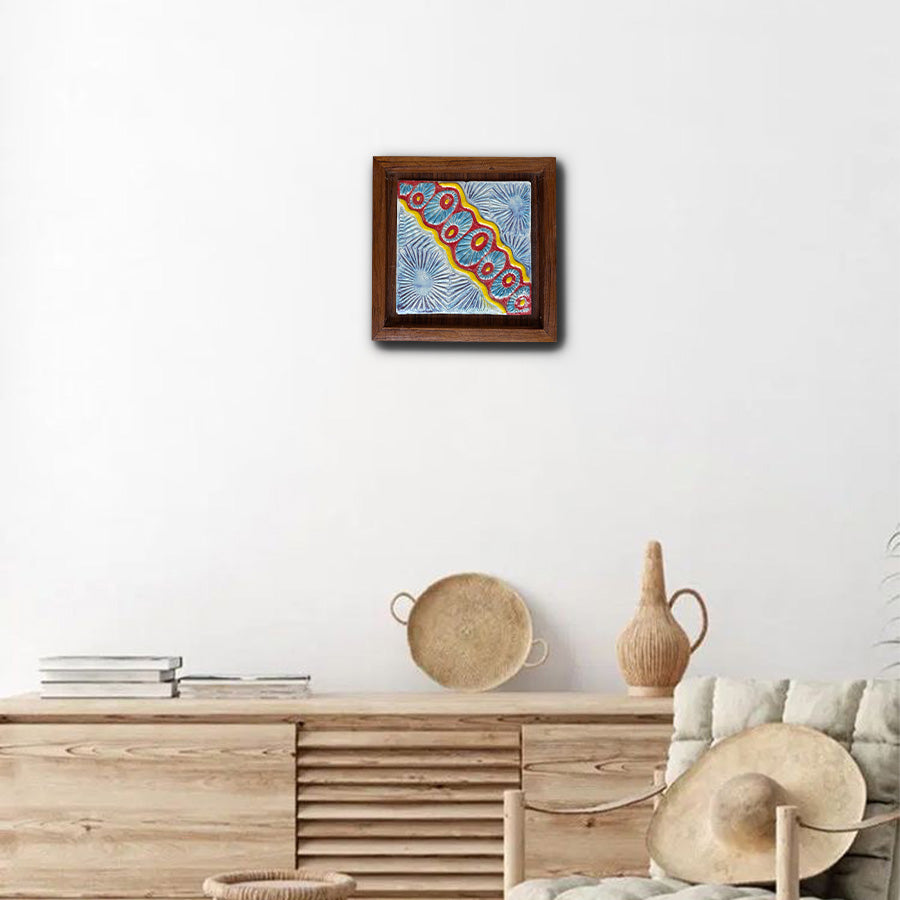 Ceramic Wall Sculpture | Hand-Carved Tile Frame Wall Decor