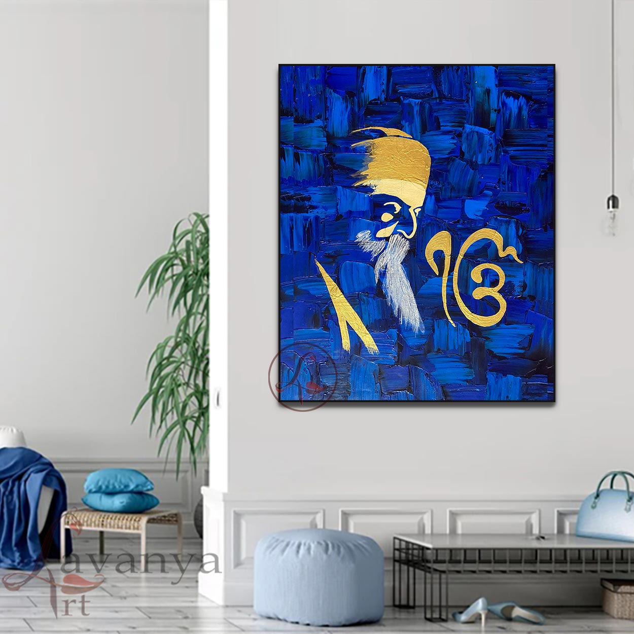 Abstract Guru Nanak Painting | Sikh Decor Art