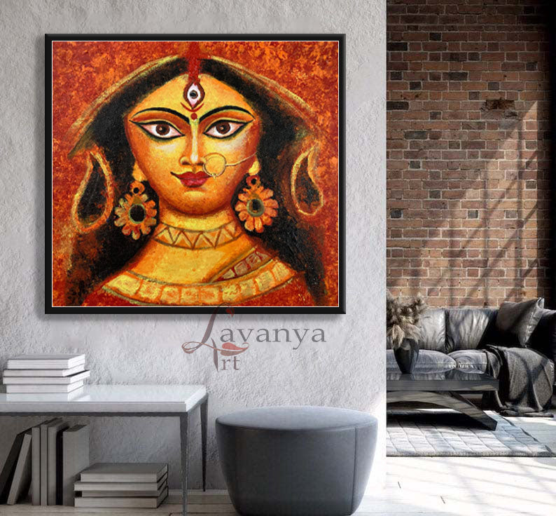 Original Goddess Durga Maa Painting | Handmade Indian Art