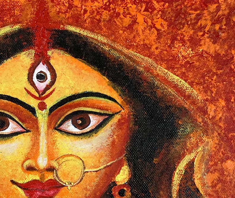 Original Goddess Durga Maa Painting | Handmade Indian Art