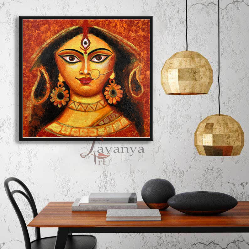 Original Goddess Durga Maa Painting | Handmade Indian Art