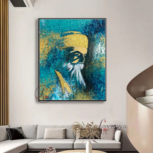 Original Sikh Art | Guru Nanak Spiritual Canvas