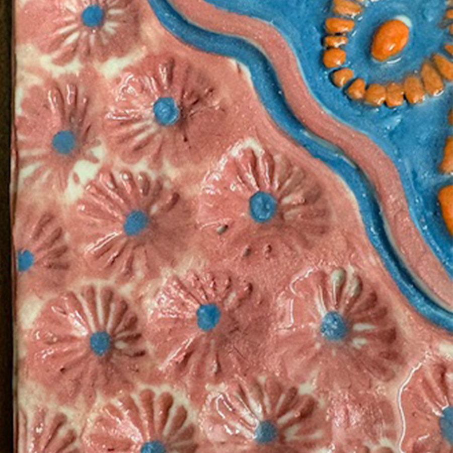 Handmade Tile Framed Ceramic Art | Boho Wall Hanging Decor