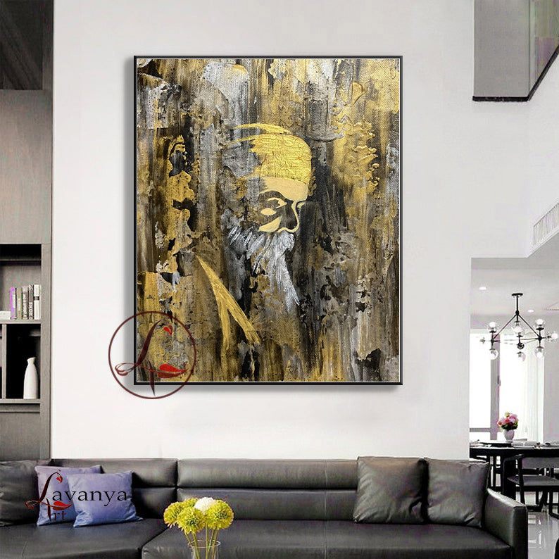 Abstract Guru Nanak Art | Sikh Spiritual Wall Decor