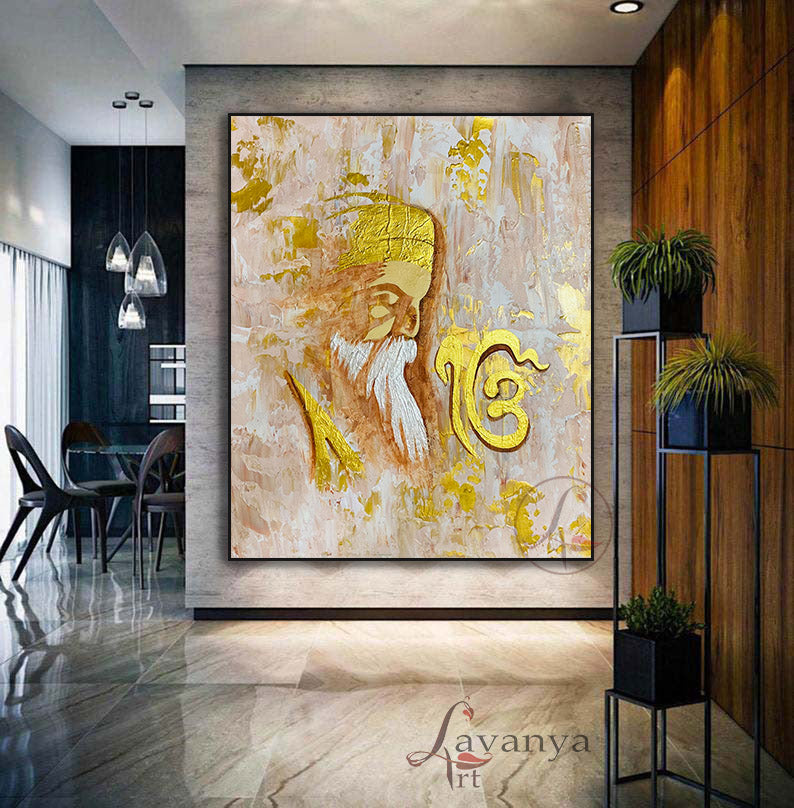 Abstract Guru Nanak Painting | Sikh Decor Art