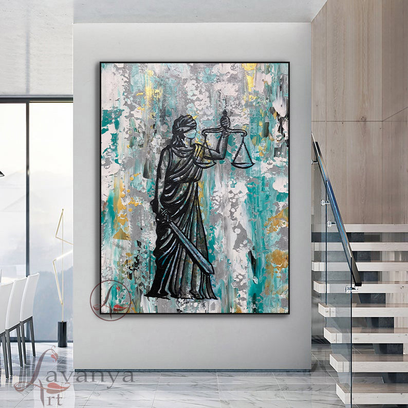 Lady Justice Art | Abstract Lawyer Office Decor