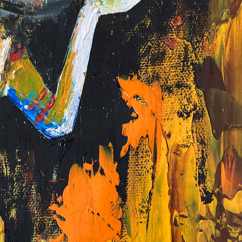 Modern Shiva Wall Art | Abstract Hindu Canvas Acrylic Painting