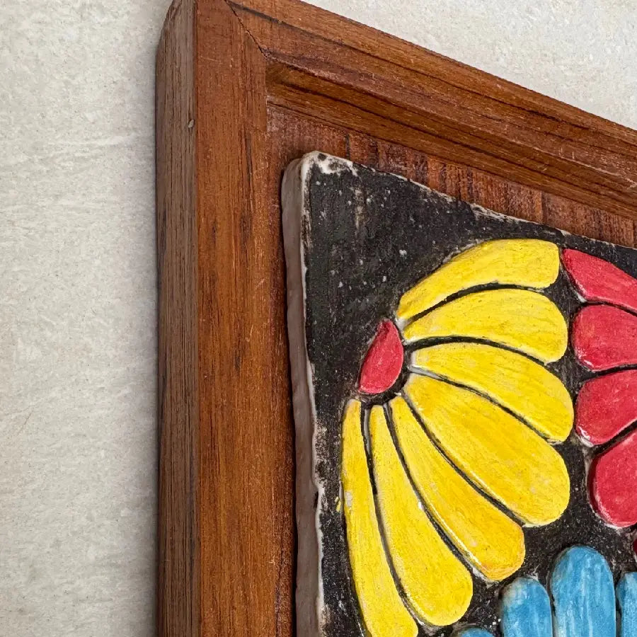 Ceramic Wall Sculpture | Handmade Tile Frame Farmhouse Decor