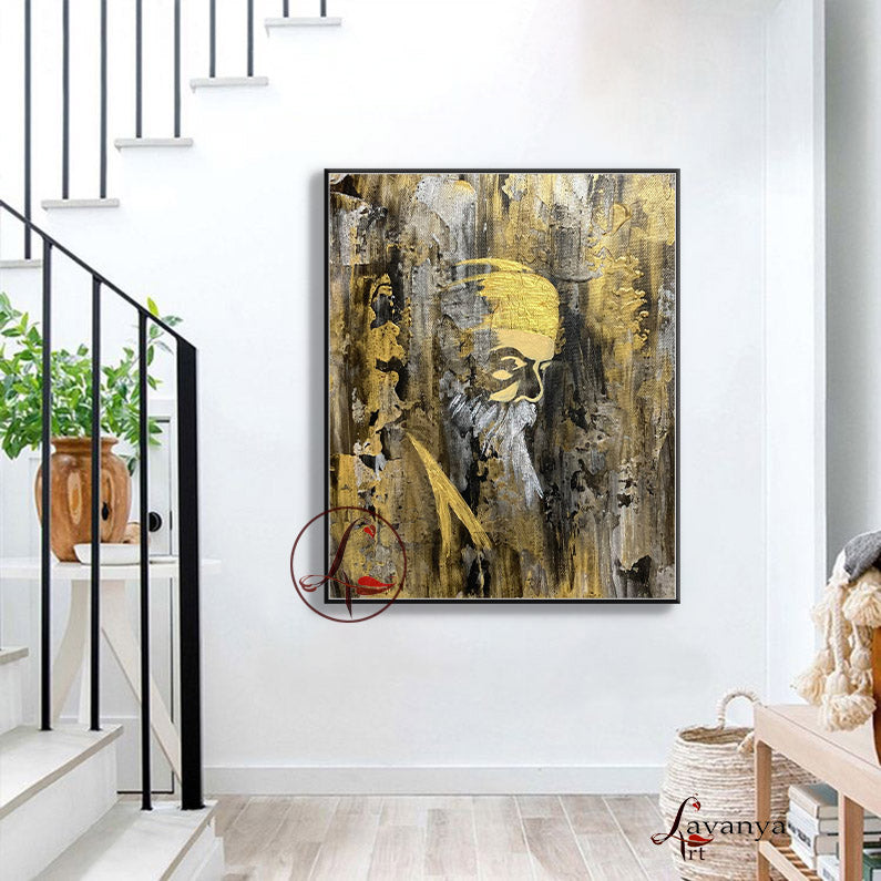 Abstract Guru Nanak Art | Sikh Spiritual Wall Decor