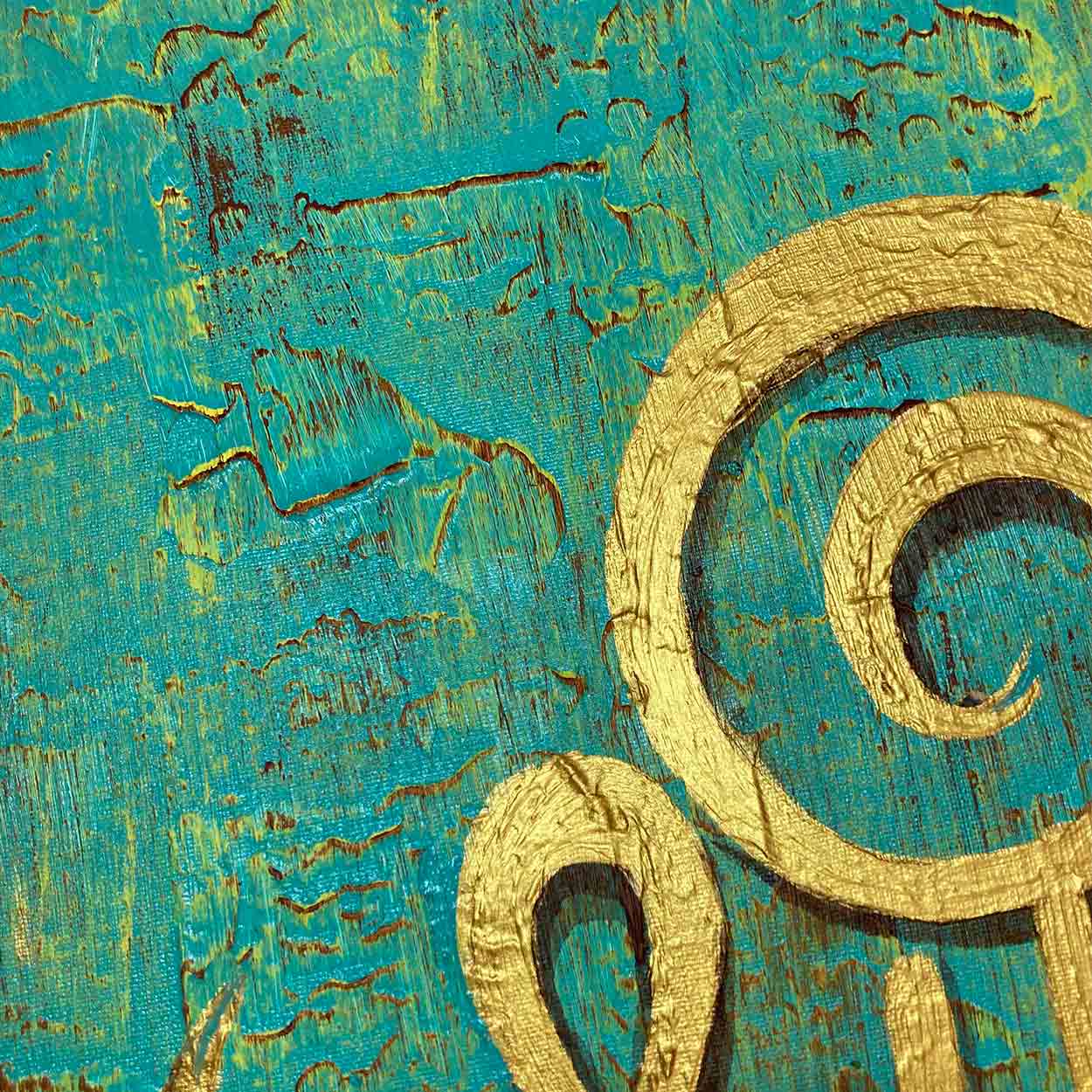 Abstract Ganesha Painting | Handmade Textured Indian Canvas Wall Art