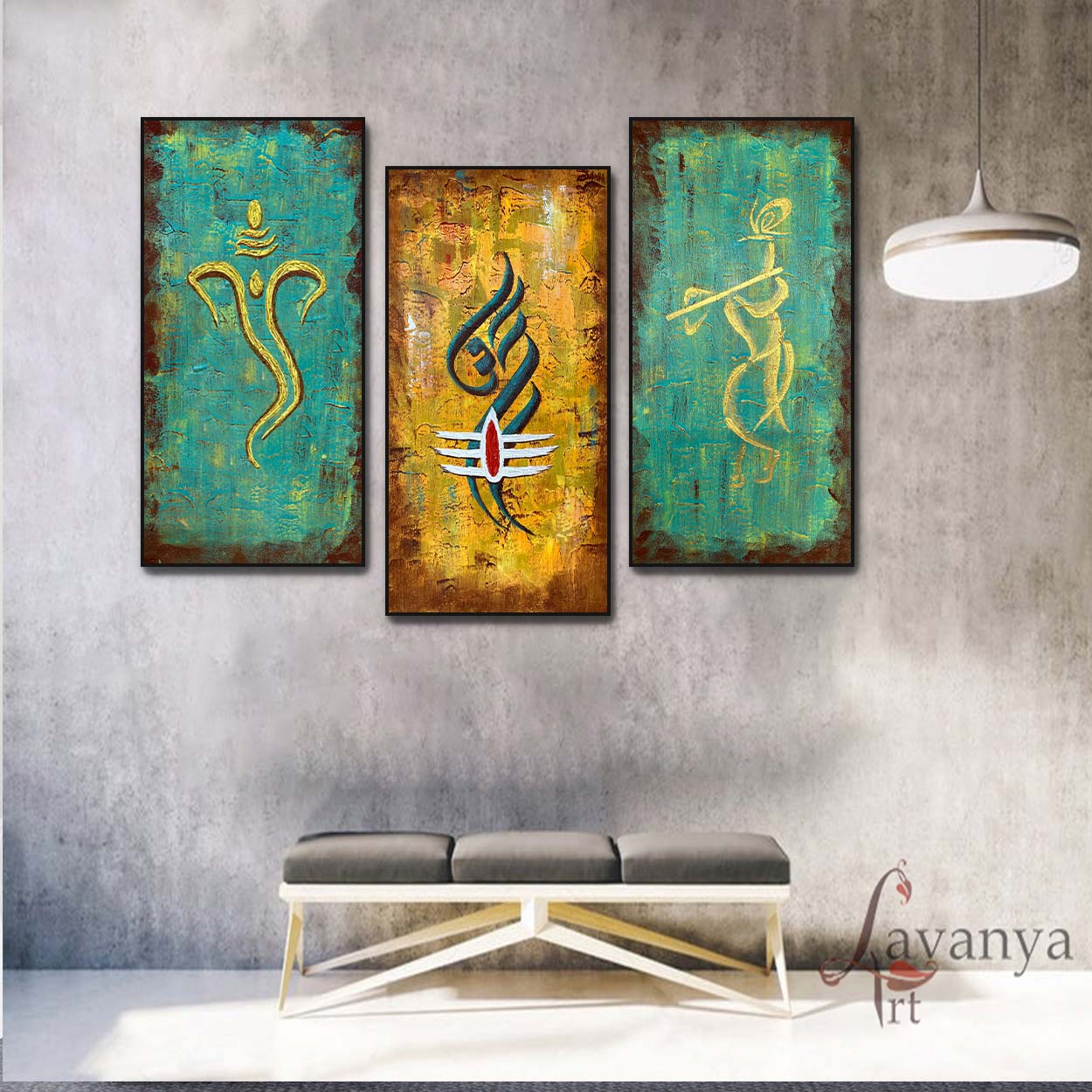 Discover original abstract Ganesha Indian art by Tejasvi Patel at Lavanya Art Studio, handcrafted to bring prosperity, harmony, and timeless elegance.