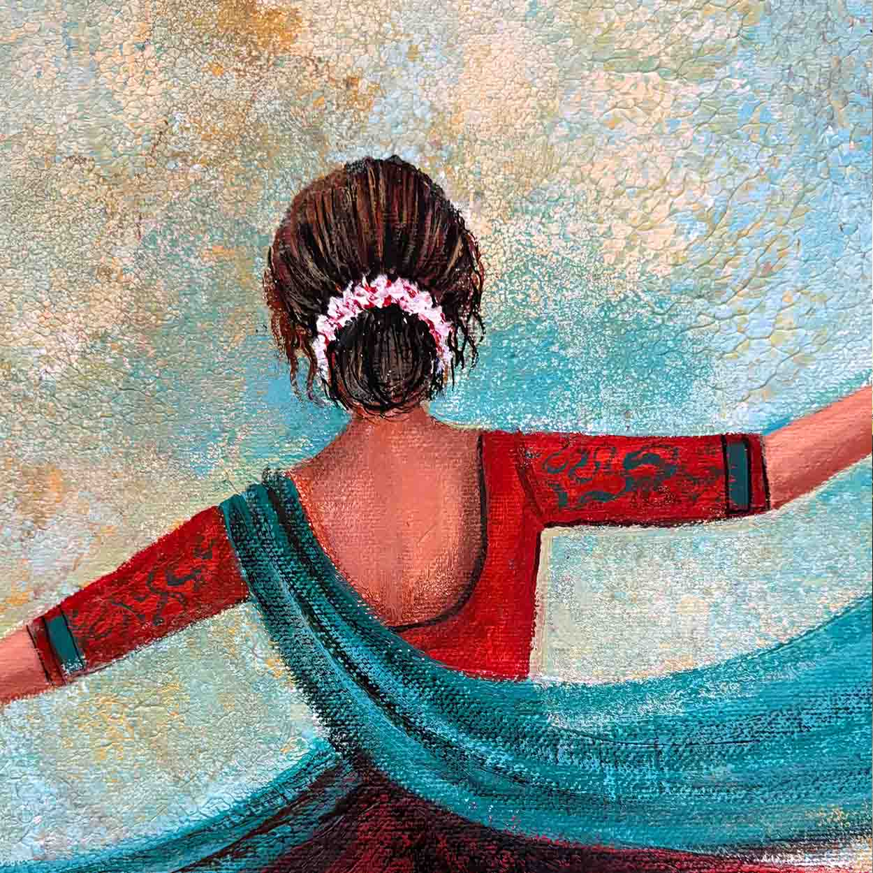 Ghoomar Dance Art | Indian Woman Canvas Wall Decor