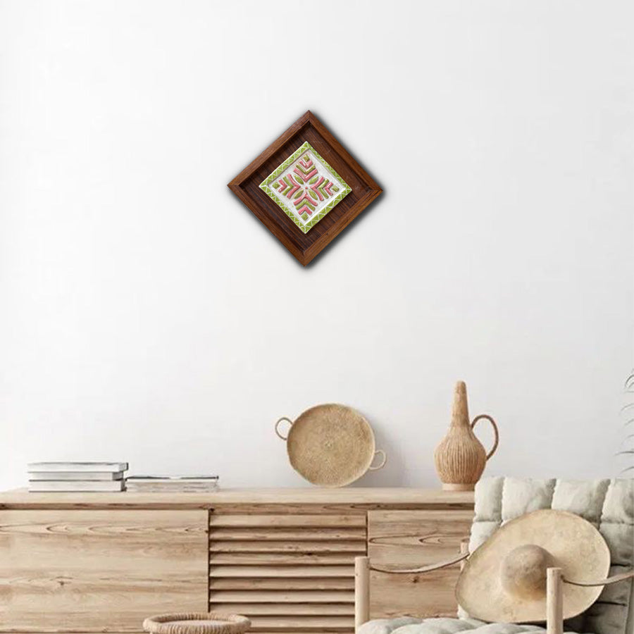 Handmade Ceramic Wall Sculpture | Rustic Tile Frame Wall Art