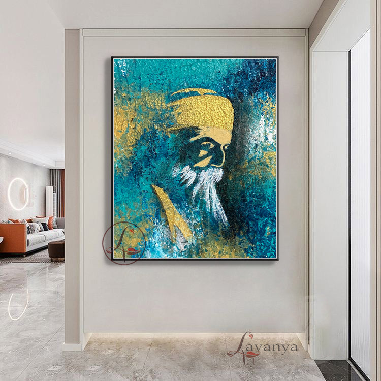 Original Sikh Art | Guru Nanak Spiritual Canvas