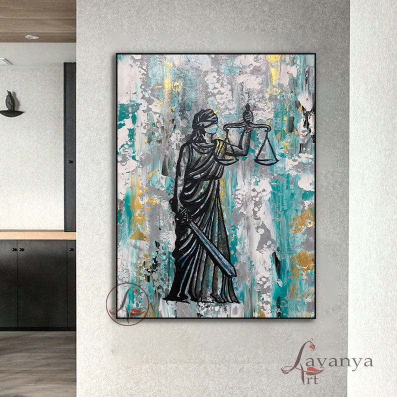 Lady Justice Art | Abstract Lawyer Office Decor