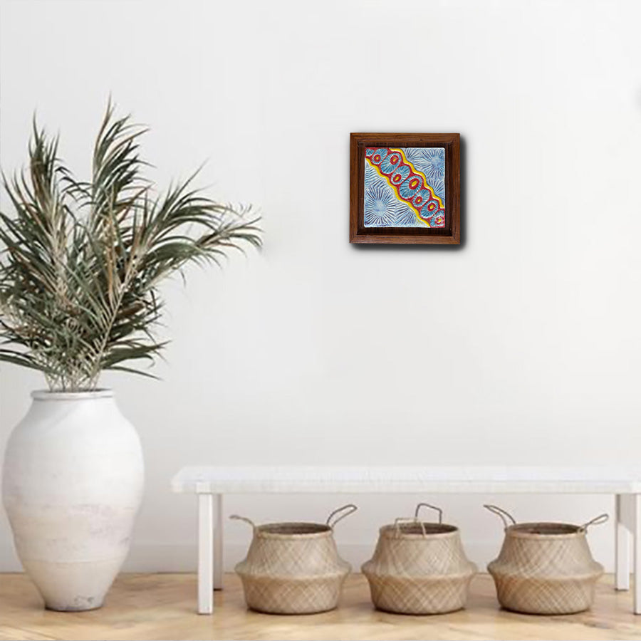 Ceramic Wall Sculpture | Hand-Carved Tile Frame Wall Decor