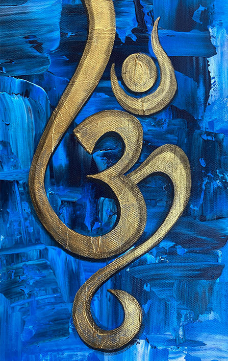 Abstract Om Painting | Handmade Indian Canvas Painting