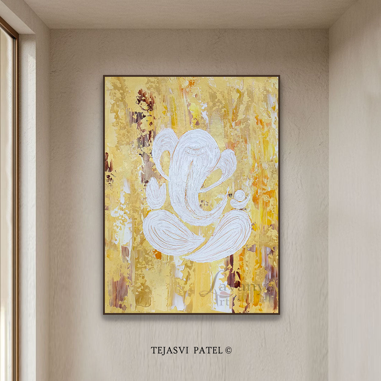 Hand-painted original Ganesha artwork created with premium acrylics on canvas.