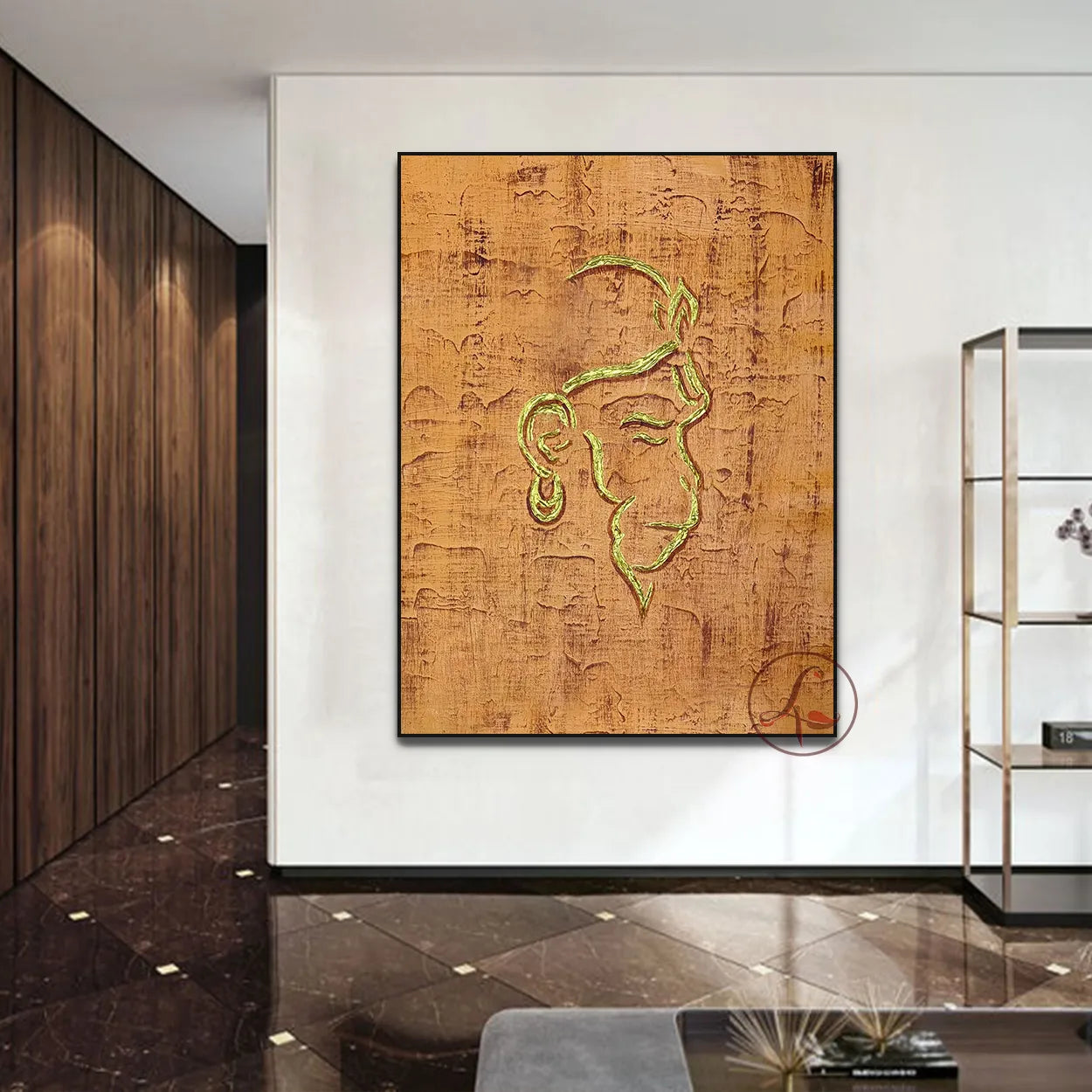 Abstract Hanuman Wall Art | Original Hindu Canvas Painting