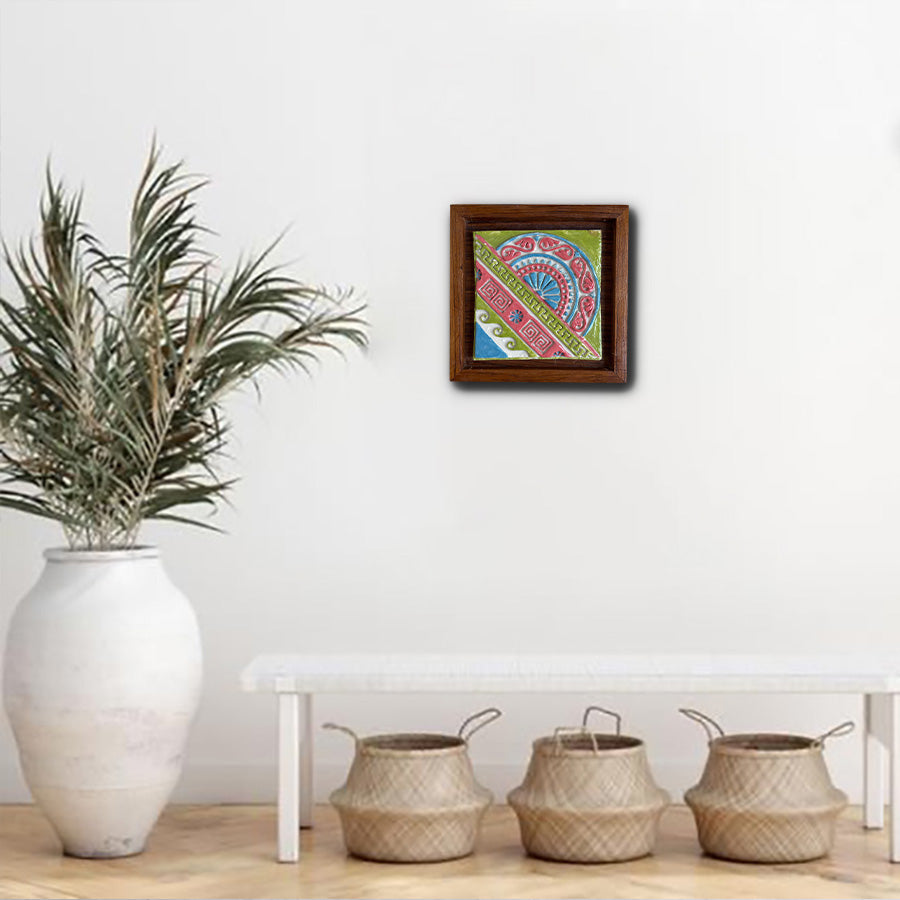 Ceramic Wall Hanging | Handmade Tile Frame Rustic Art Decor