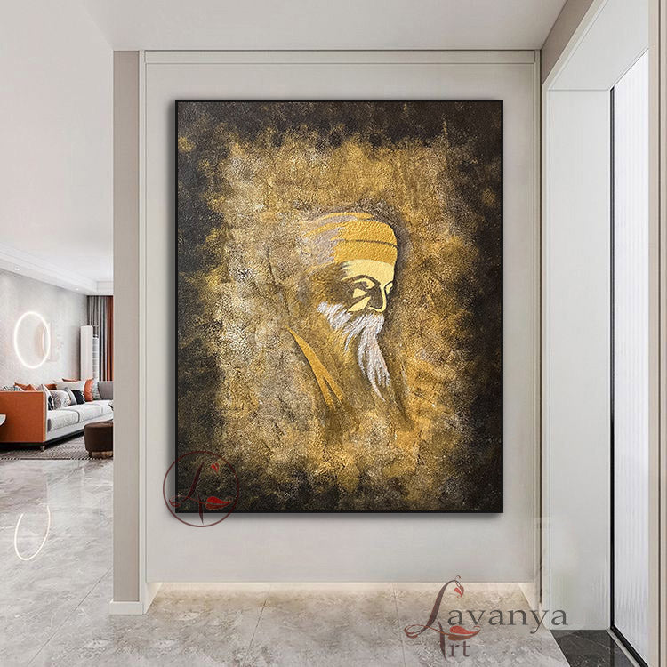 Guru Nanak Dev Ji Art | Abstract Sikh Canvas Painting