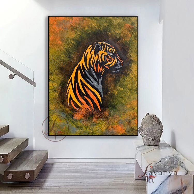 Tiger Wall Art | Original Acrylic Canvas Painting