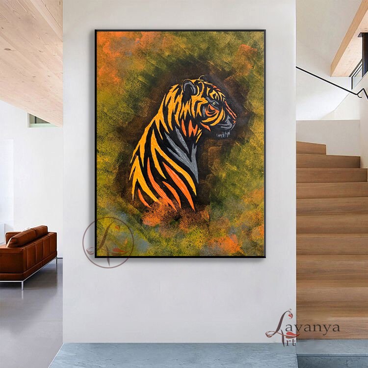 Tiger Wall Art | Original Acrylic Canvas Painting