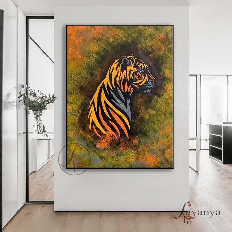 Tiger Wall Art | Original Acrylic Canvas Painting