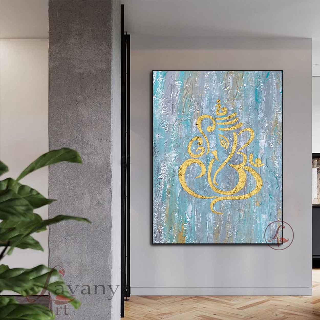 Textured Ganesha Painting | Handmade Indian Spiritual Art