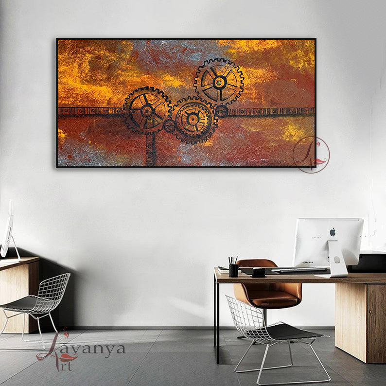 Teamwork Painting | Modern Abstract Office Wall Art